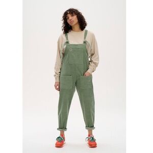 LUCY & YAK Organic Original Corduroy Dungarees/Overalls in Green Bay